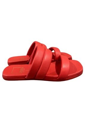 DOLCE VITA Sheila Orange Leather Slip On Strappy Open Toe Sandals, Size 6.5.